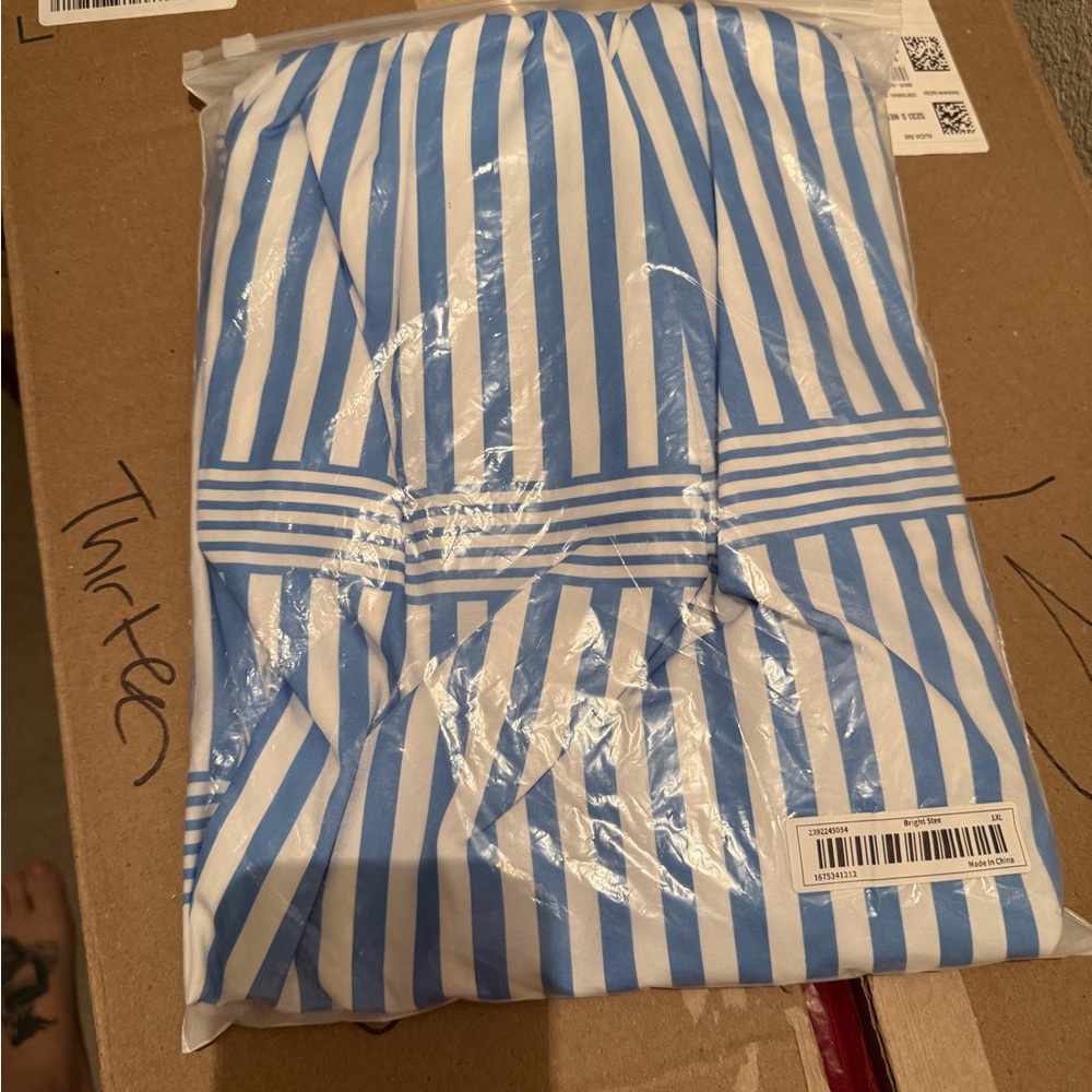 Blue & White Striped Coastal Sleeveless Maxi Dress, 1X, NWT! - Picture 13 of 15